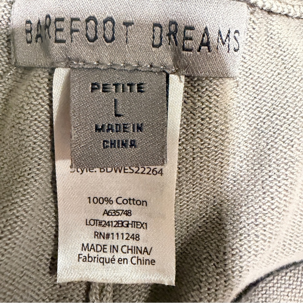 Barefoot Dreams PL 100% Cotton Sun bleached Pants 25-1/2” Inseam Soft Airy - Picture 3 of 9